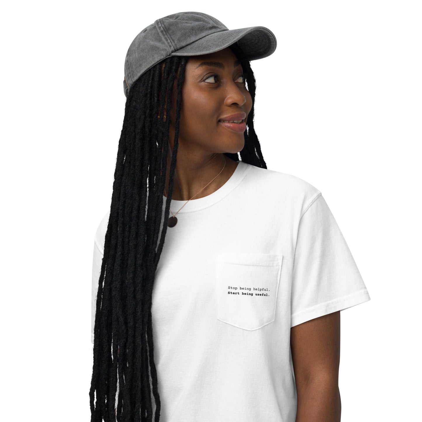 "Stop Being Helpful" Pocket tee